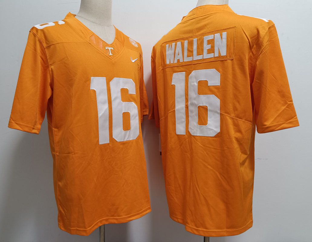 Men Tennessee Volunteers #16 Wallen Yellow Nike 2025 NCAA Jersey->ncaa teams->NCAA Jersey